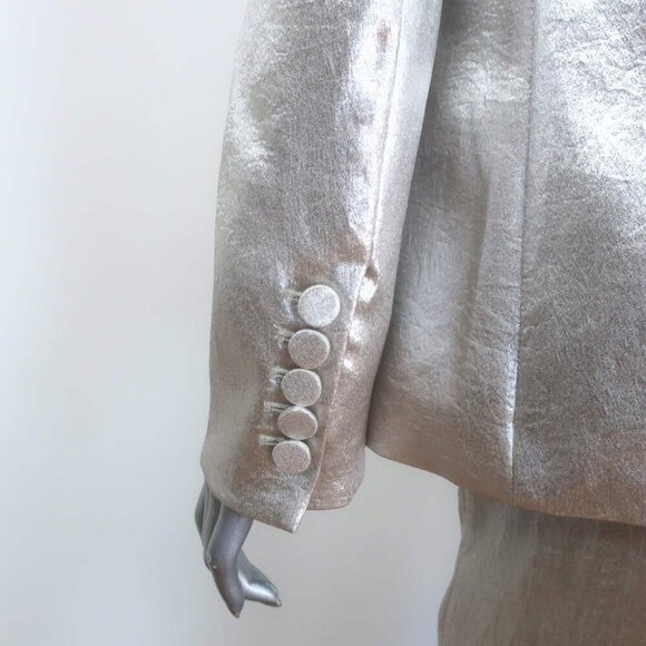 Veronica Beard Metallic Suit Silver Size 4 Jagger Jacket & Millicent Pants NEW - Picture 6 of 13